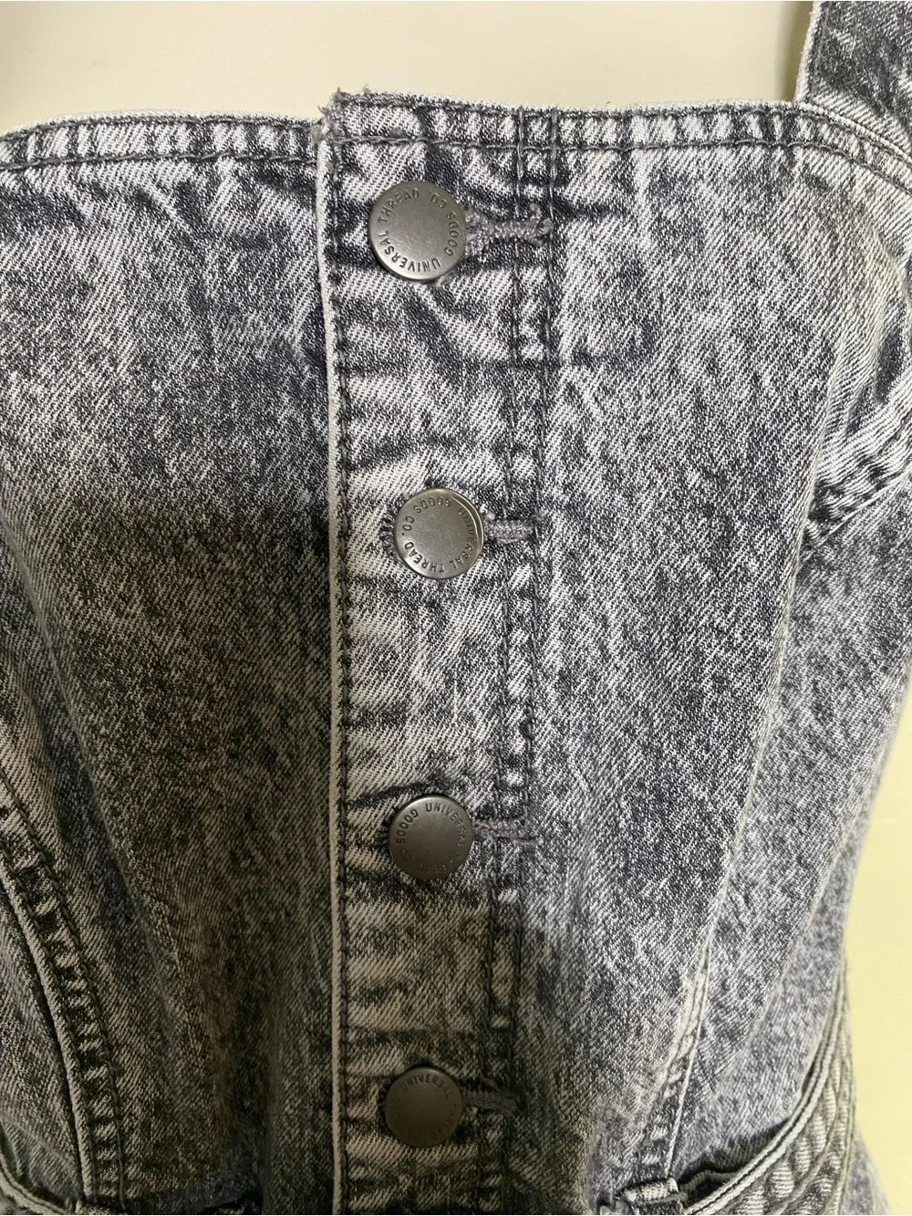 Universal Thread Black Acid wash Denim Jumpsuit Size 8